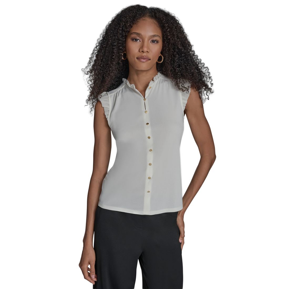 Bcbg Women's Sleeveless Button Down Blouse