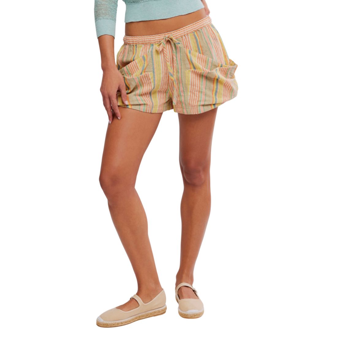 Free People Women's Pull-On Striped Shorts