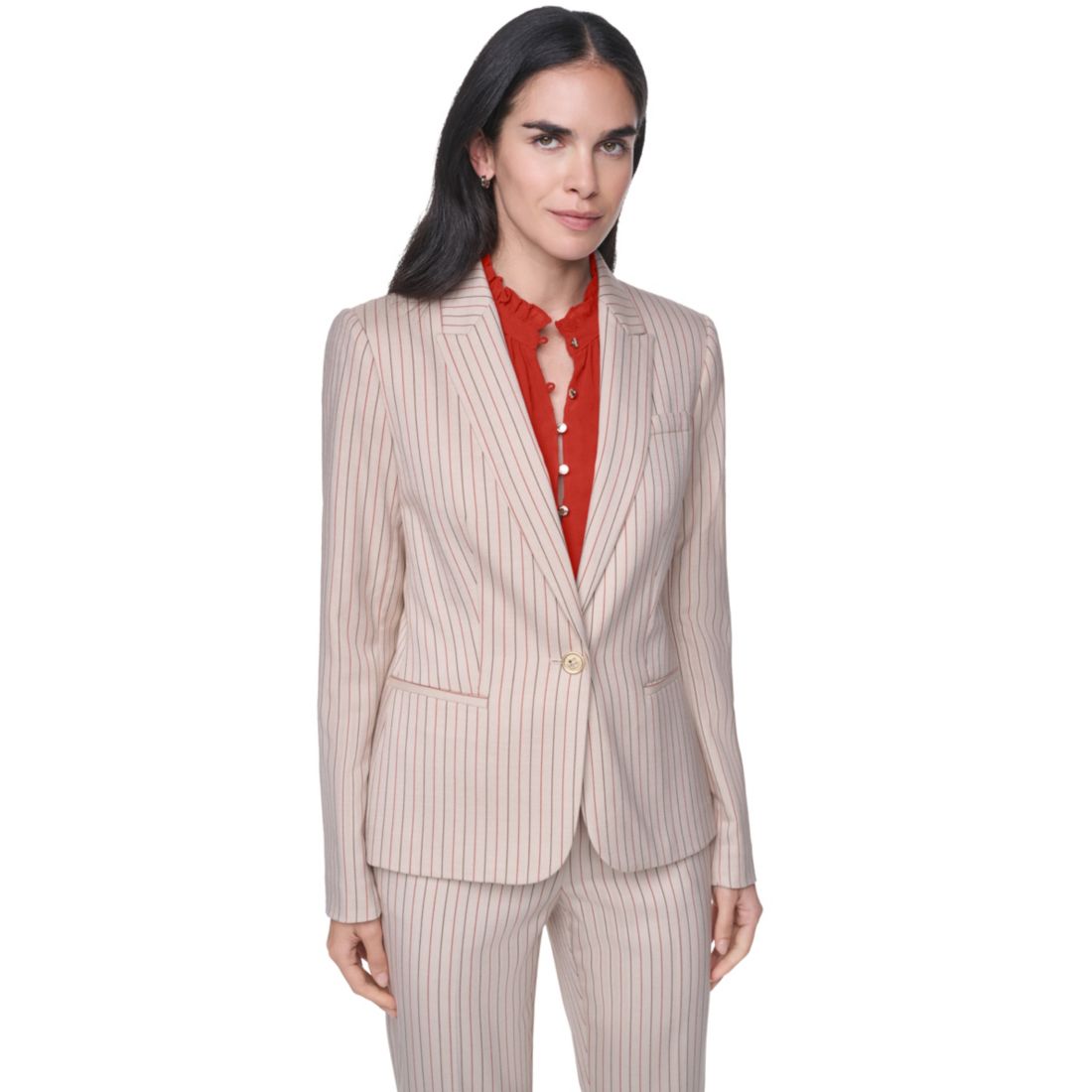 Tommy Hilfiger Women's Pinstripe One-Button Blazer