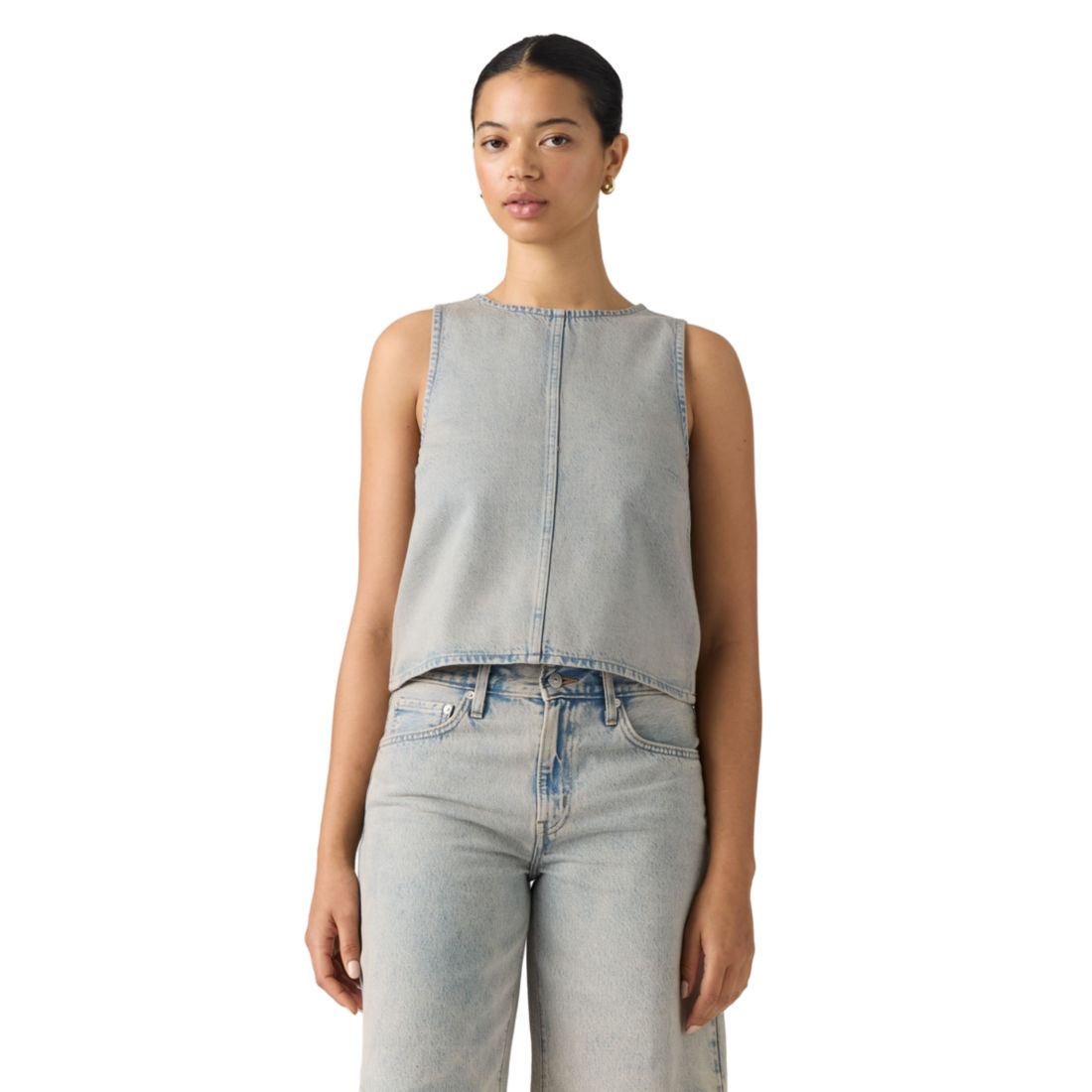 Levi s Women's Fitted Cropped Denim Tank