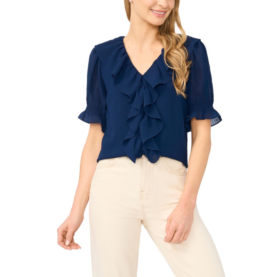 Cece Women's V-Neck Short-Sleeve Blouse