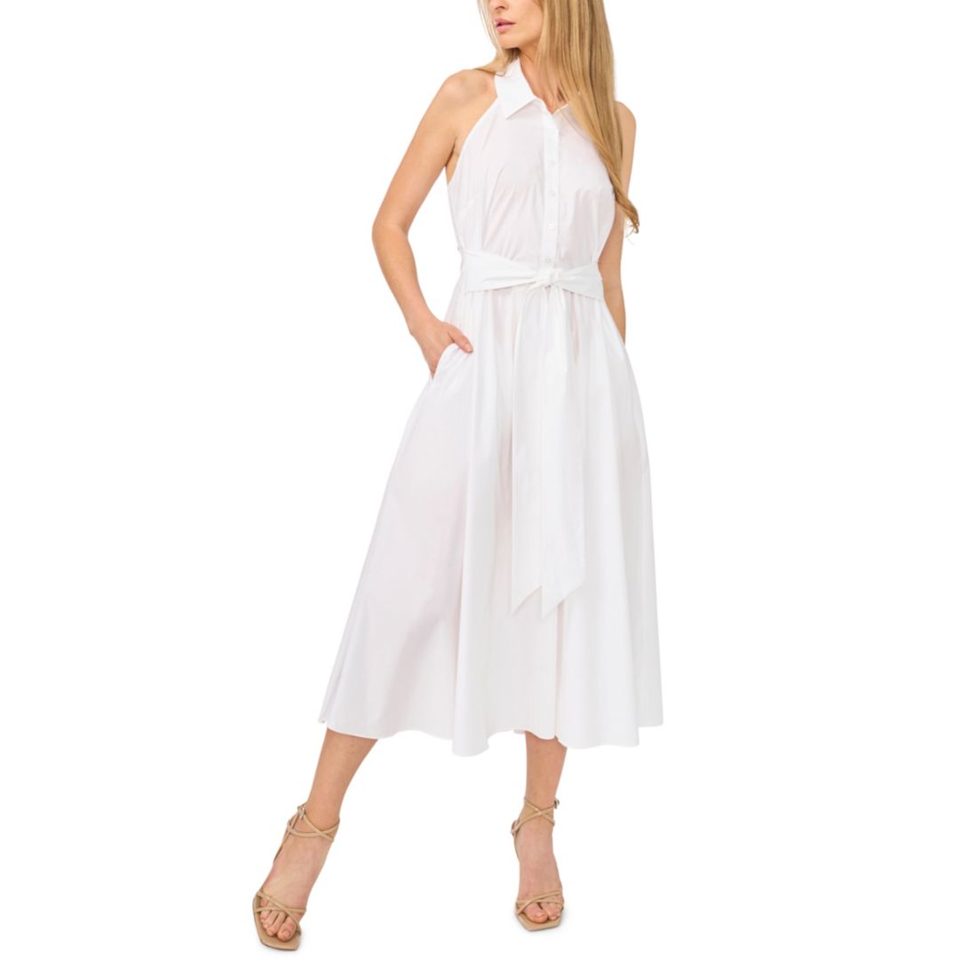 Cece Women's Collared Neck Midi Dress