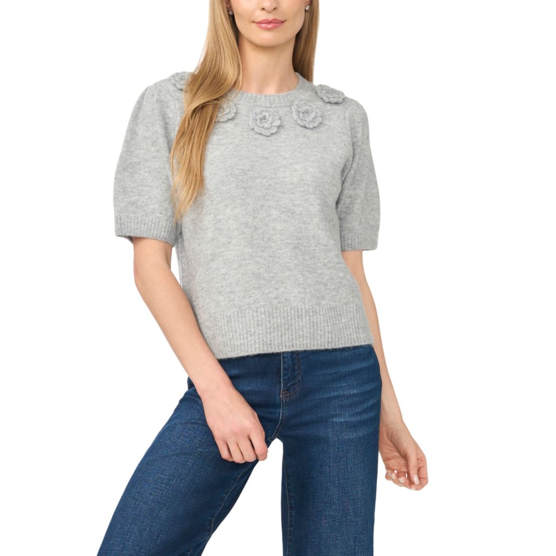 Cece Women's Short-Sleeve Crewneck Sweater