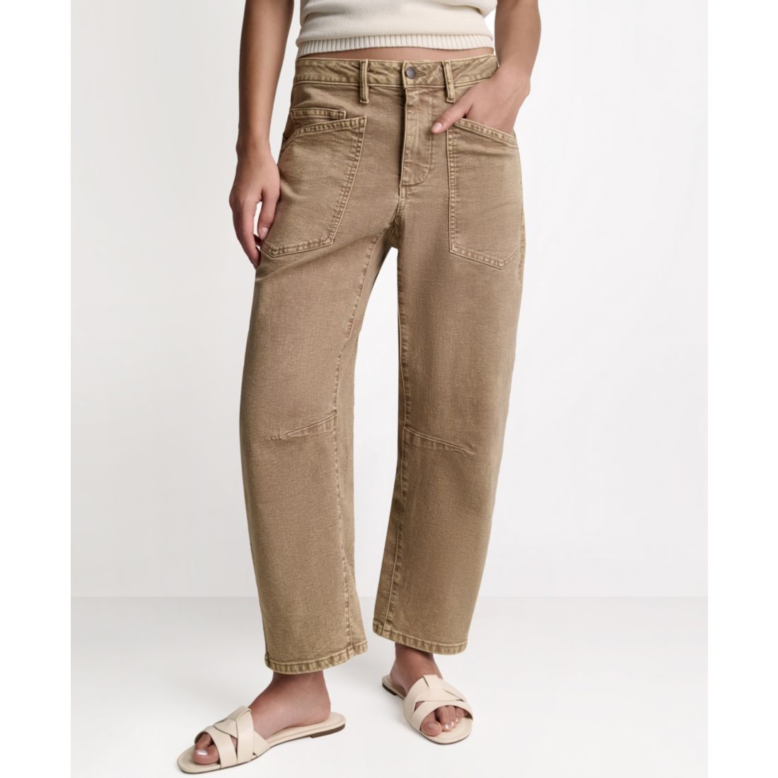 Bcbg Women's Mid-Rise Barrel Leg Pants