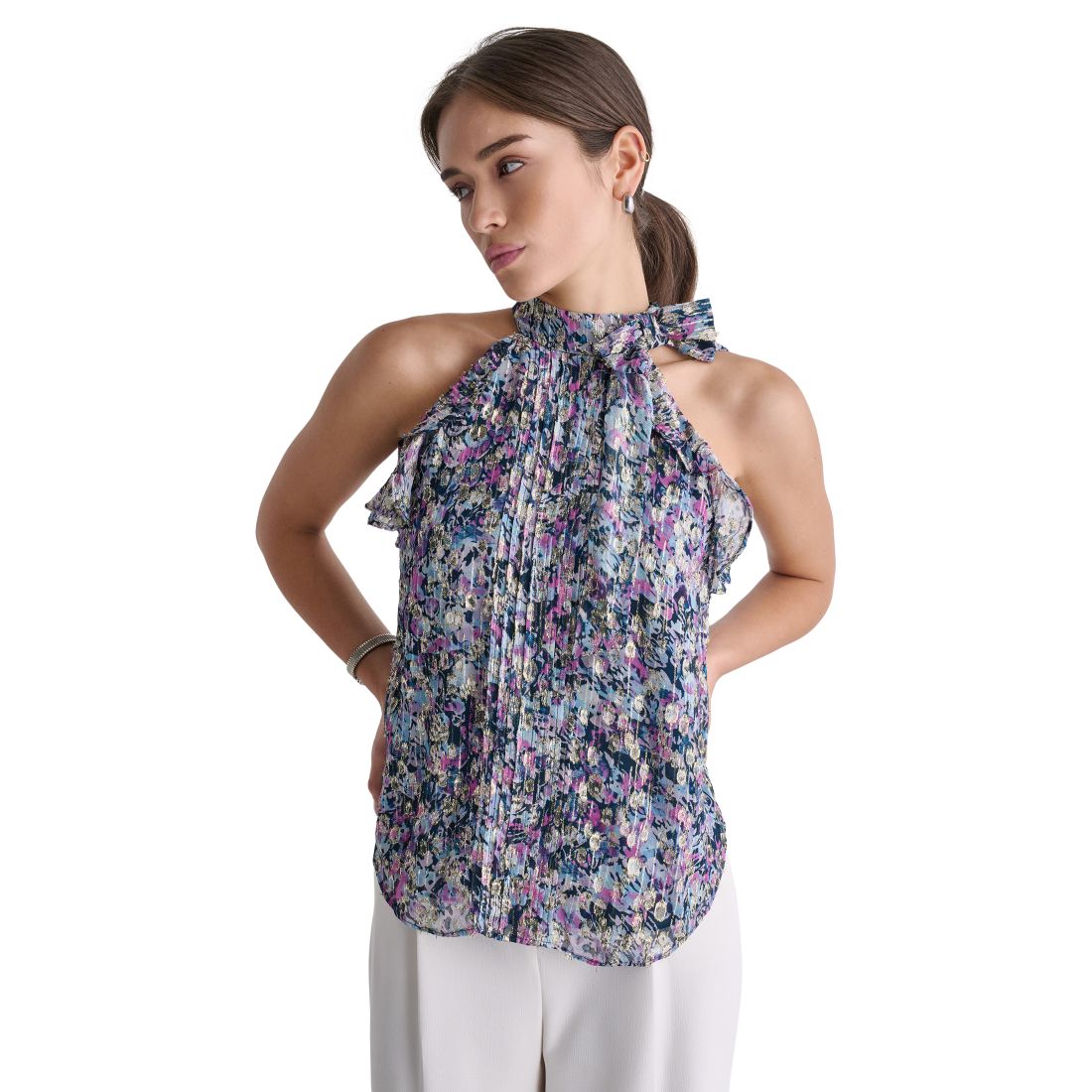 Bcbg Women's Printed Sleeveless Halter Top