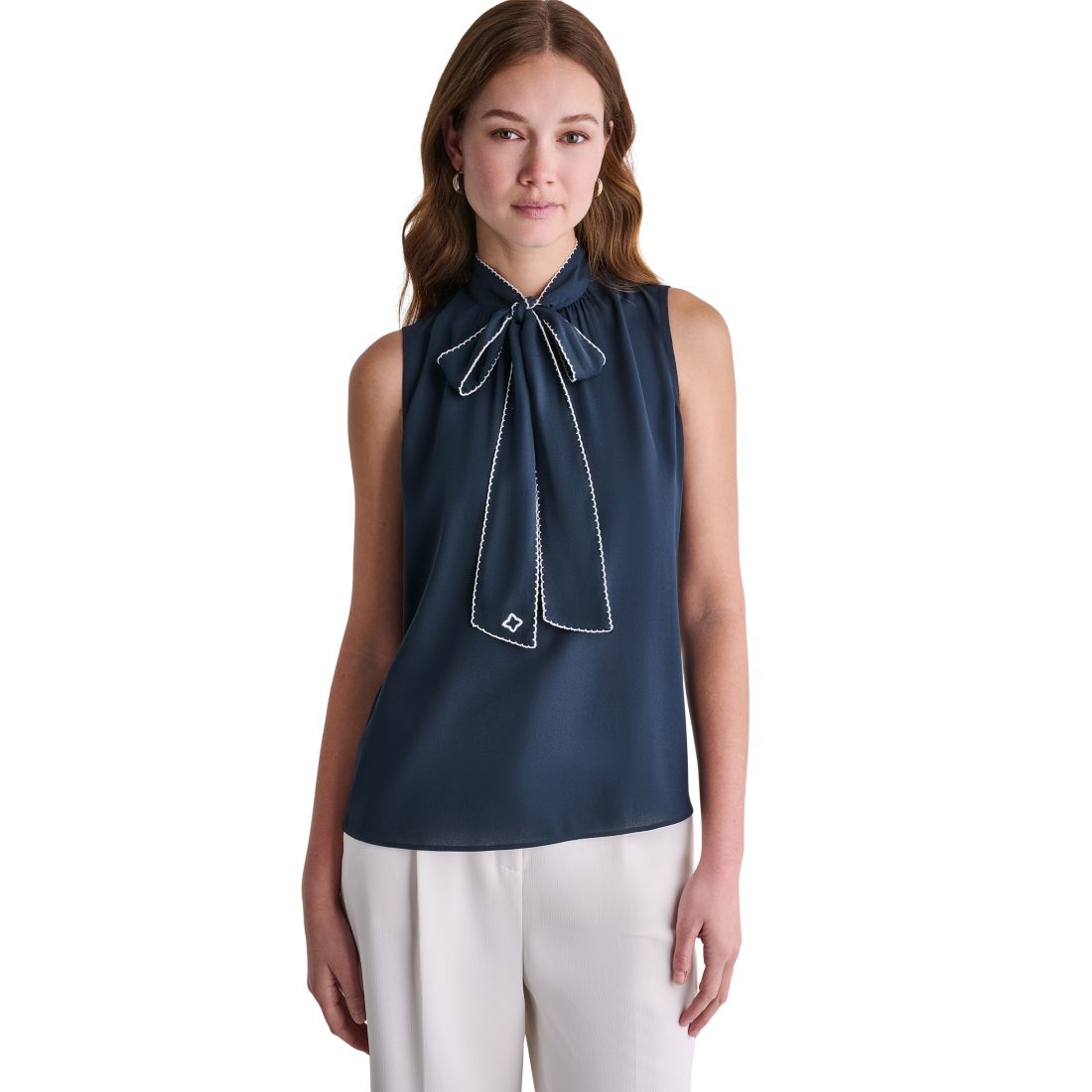 Bcbg Women's Sleeveless Tie-Neck Top