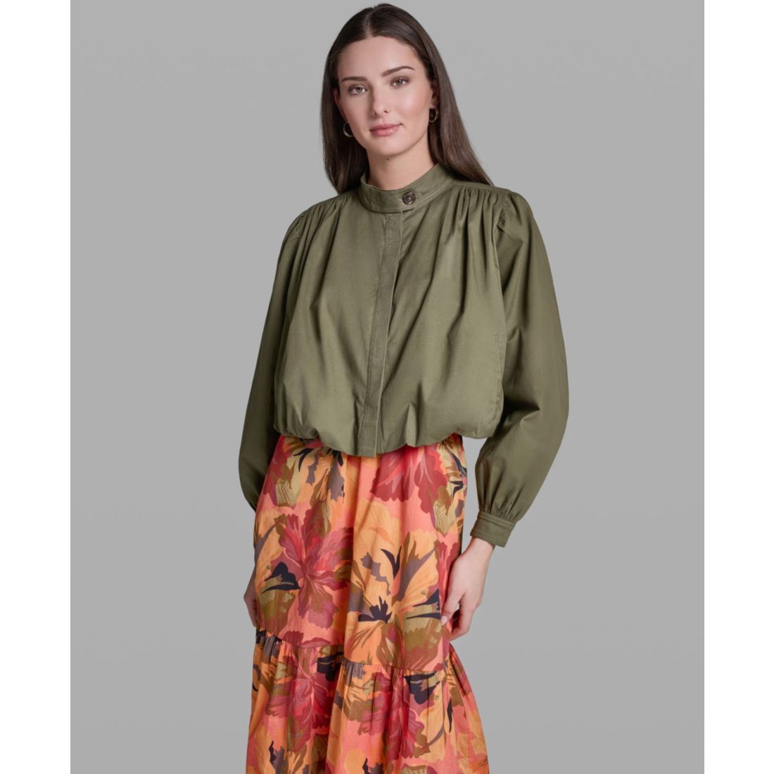 Bcbg Women's Long-Sleeve Mock Neck Cropped Jacket
