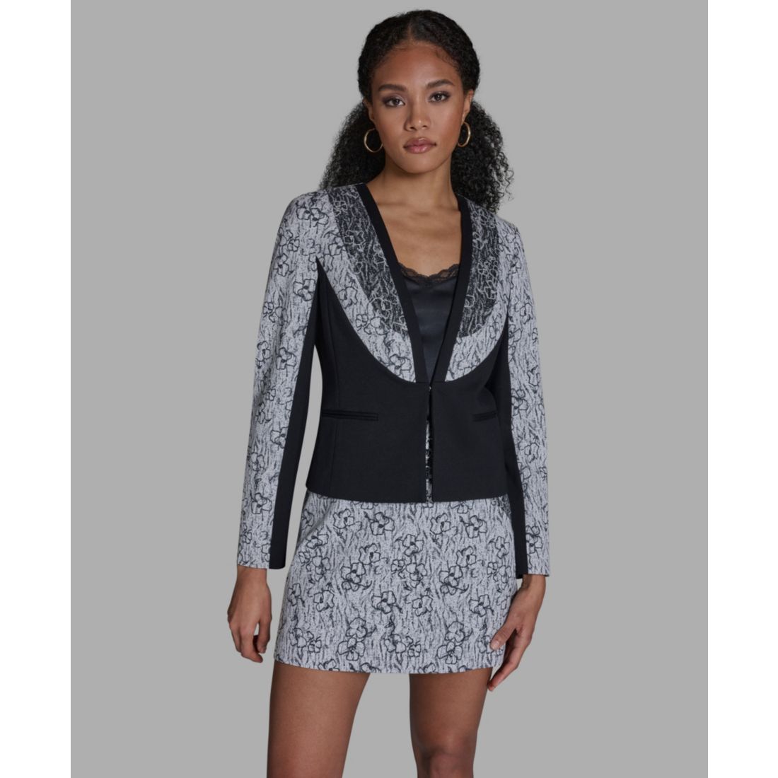 Bcbg Women's V-Neck Printed Wrap Jacket