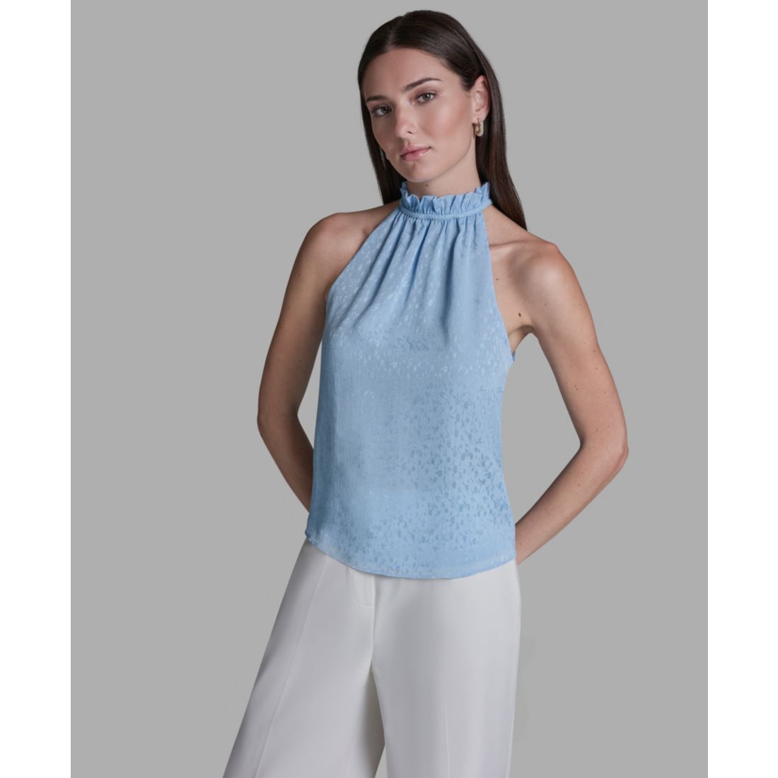 Bcbg Women's Ruffle Halter Neck Top