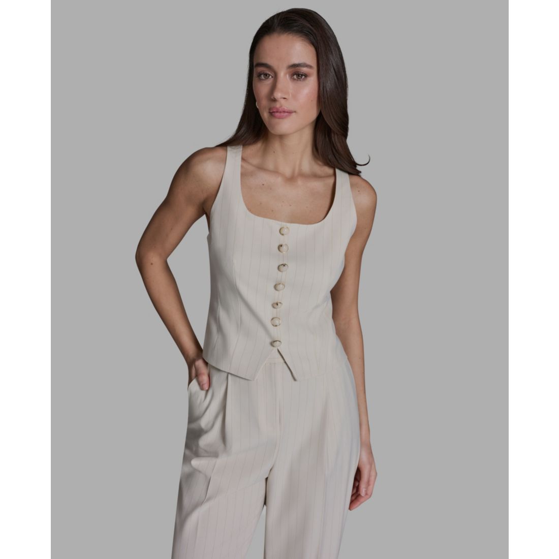 Bcbg Women's Pinstripe Button-Front Vest