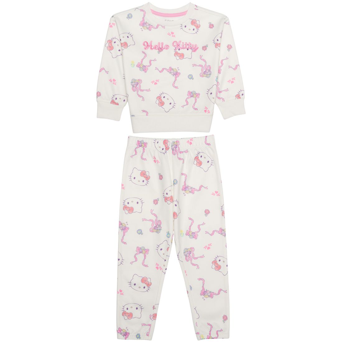 Epic Threads Toddler Girls' 12M-5T Hello Kitty Print Fleece Sweatshirt and Joggers, 2-Piece Set