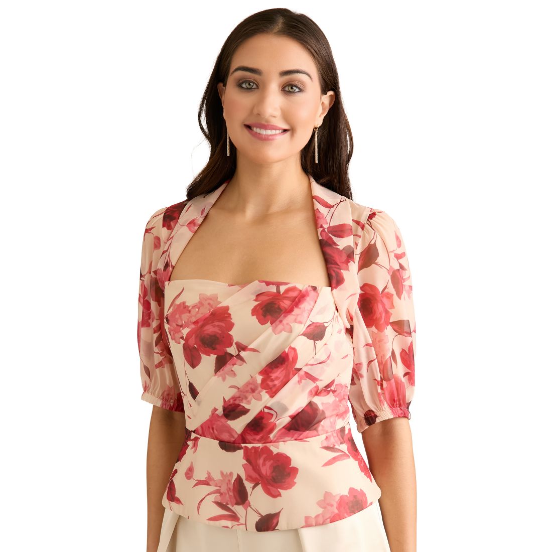 Muse Women's Pleated Square Neck Corset Top