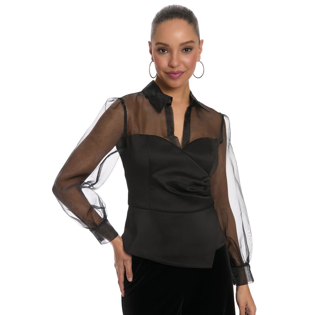 Muse Women's Mikado Sheer Yoke Top