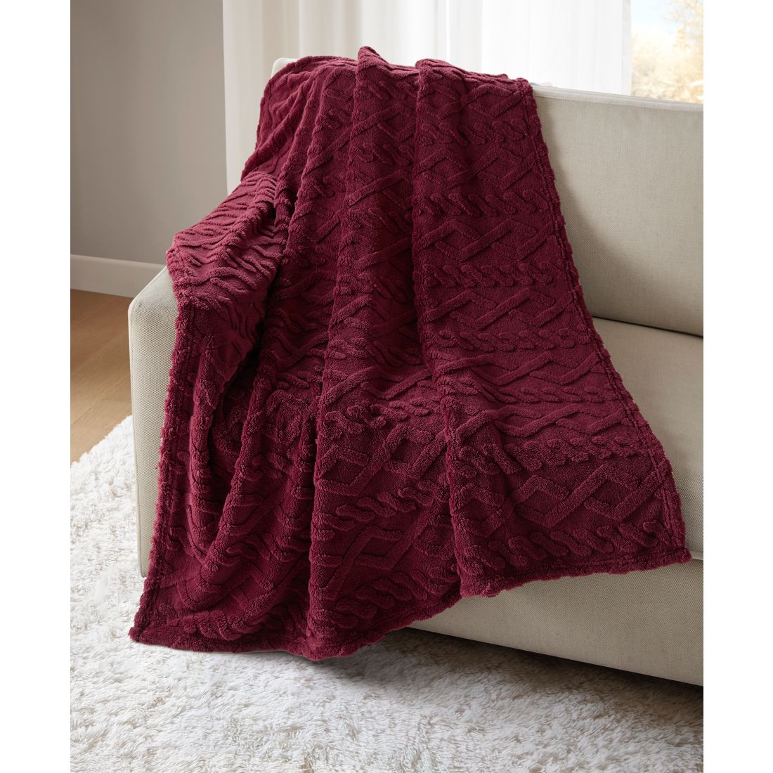 Premier Comfort Cozy Cable Throw Blanket, 50" x 60" (A $30.00 Value)