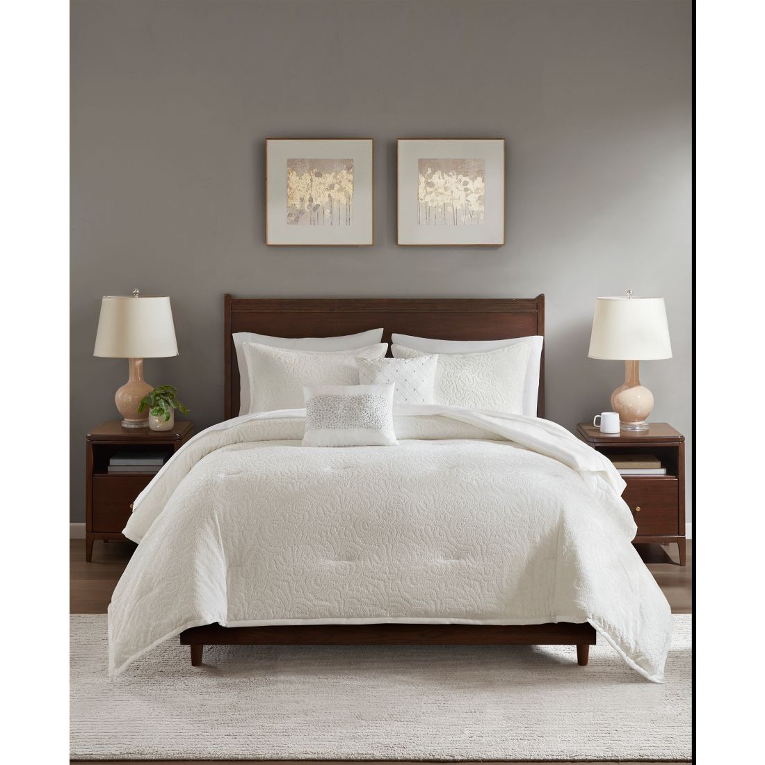 Macy's Addison Park Blanca Floral 9-Pc. Comforter Set, King