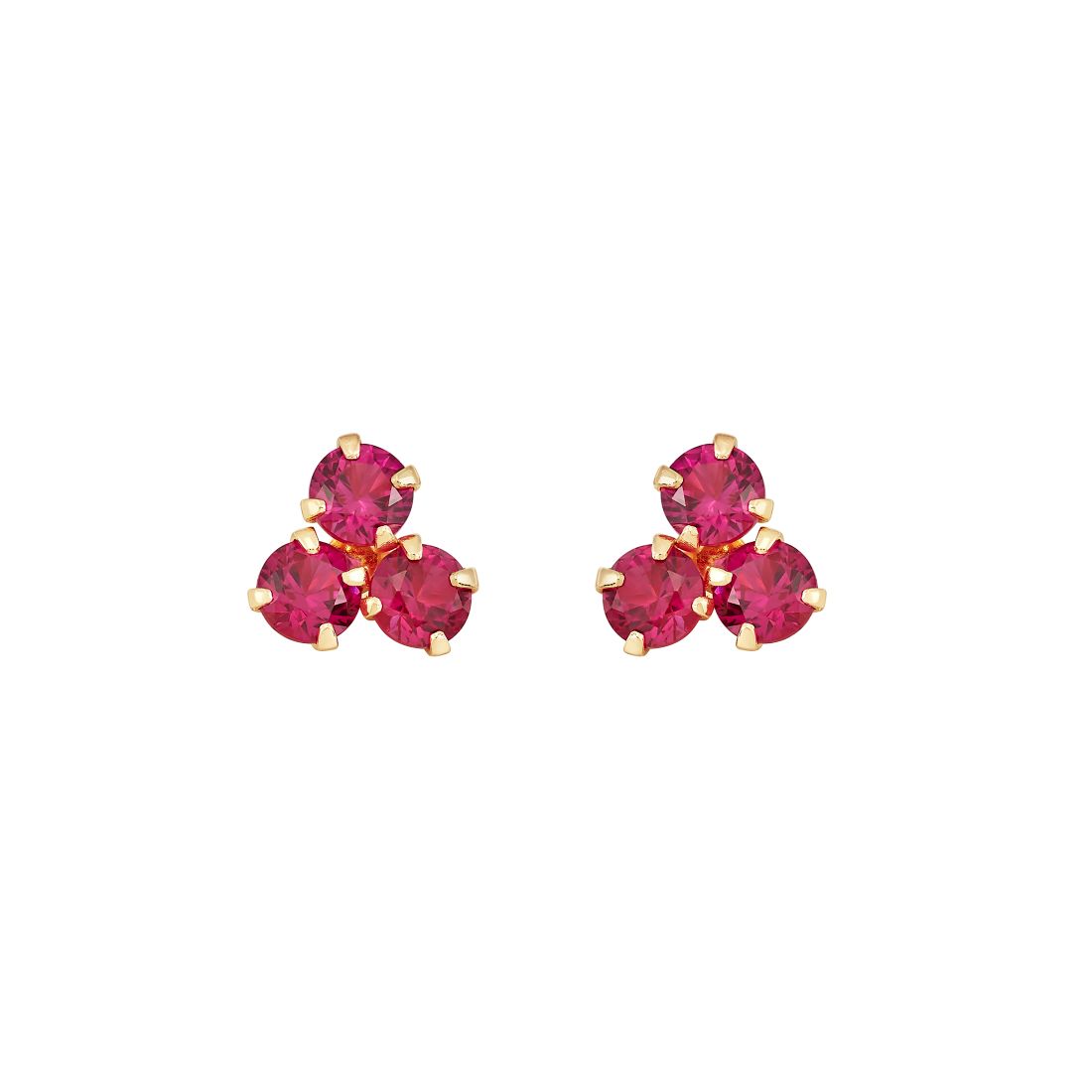 Macy's Ruby (3/4 ct. t.w.) Button Stud in 10k Yellow Gold