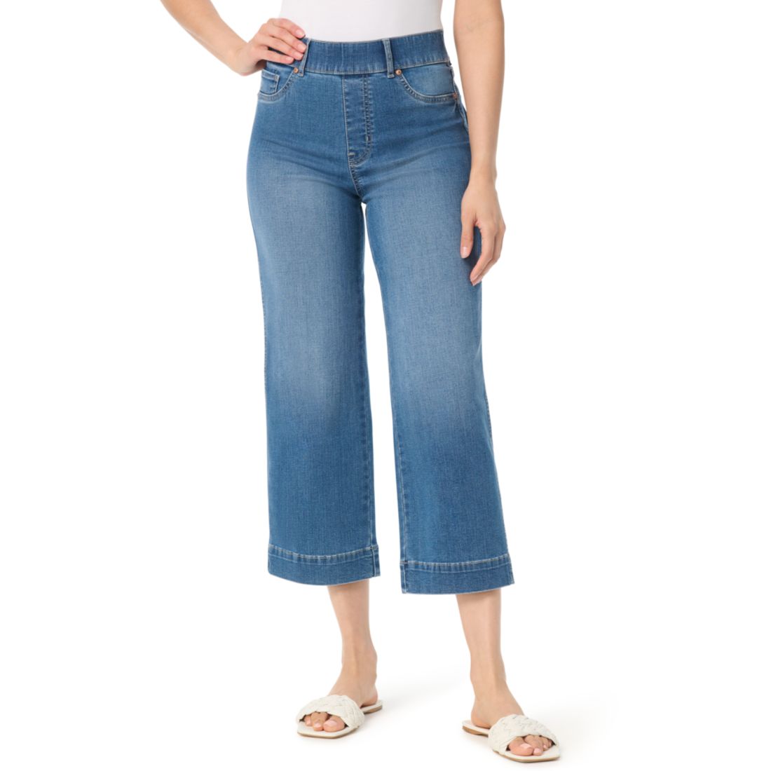 Gloria Vanderbilt Women's Shape-Effect Wide-Leg Cropped Pull-On Pants