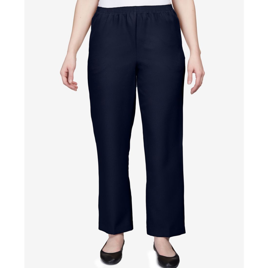 Alfred Dunner Classics Pull-On Straight-Leg Pants in Petite and Petite Short
