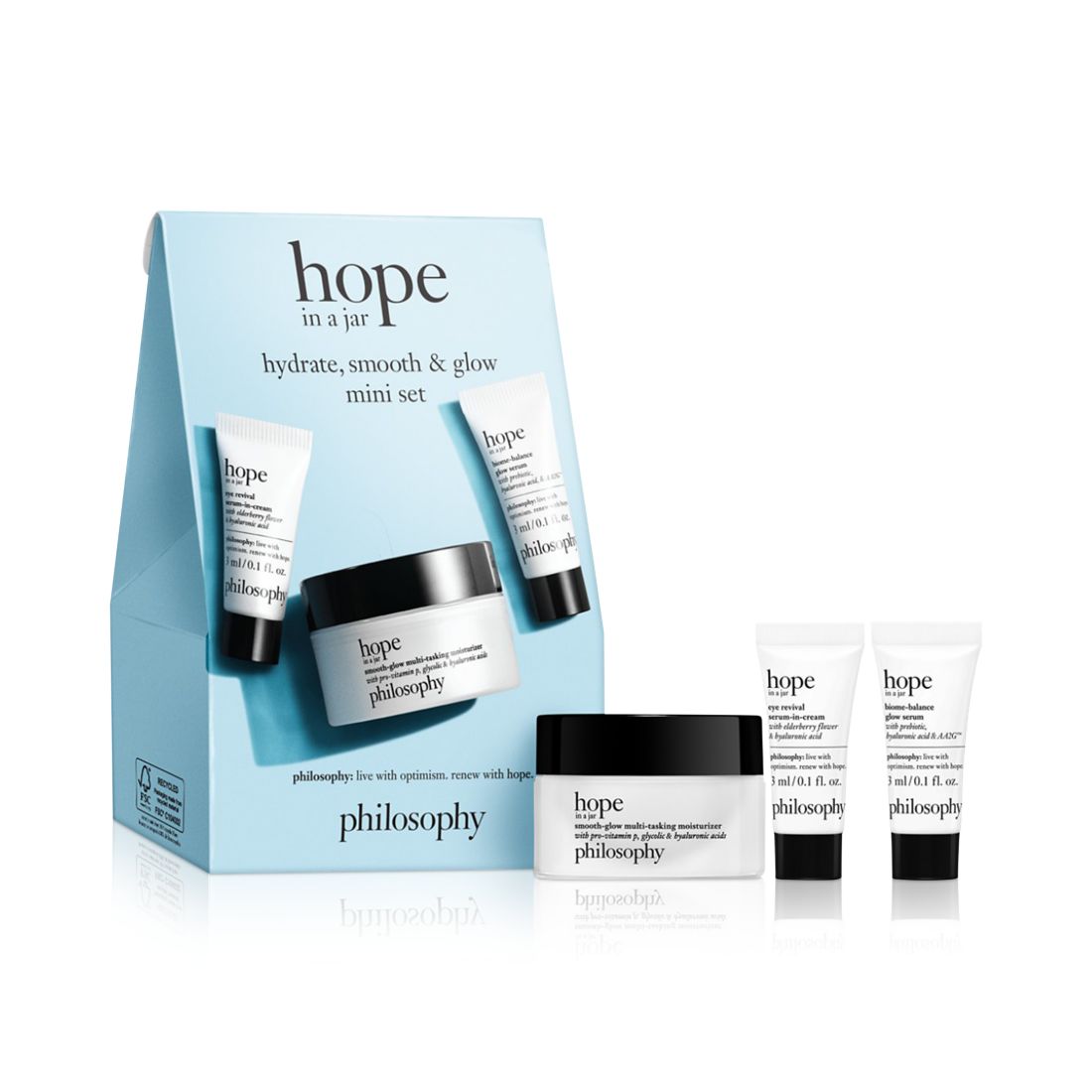 Philosophy 3-Pc. hope in a jar hydrate, smooth & glow mini set