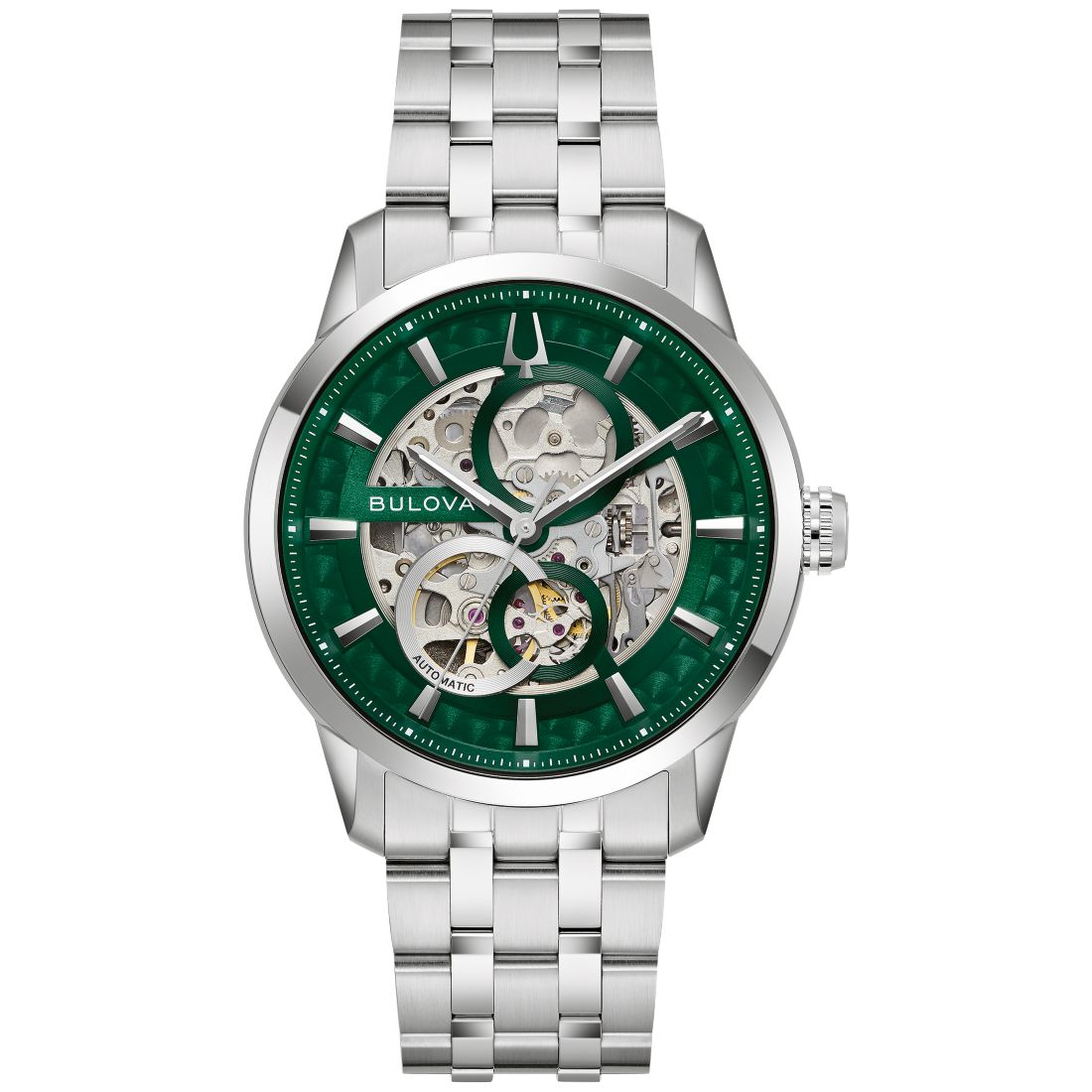 Bulova Men's Classic Sutton Automatic Silver-Tone Stainless Steel Bracelet Watch 40mm