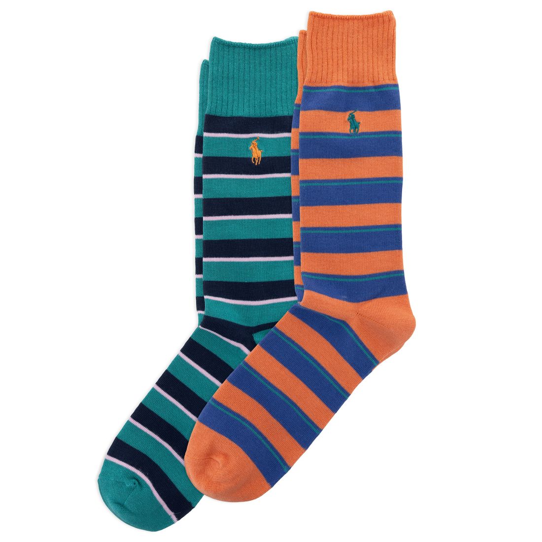 Polo Ralph Lauren Men's Multi Stripe Crew Socks, 2-Pack