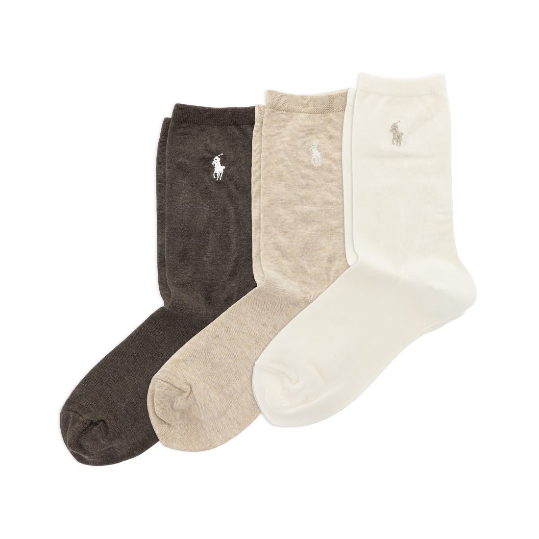 Polo Ralph Lauren Women's Flat Knit Crew Solid Socks, 3-Pack