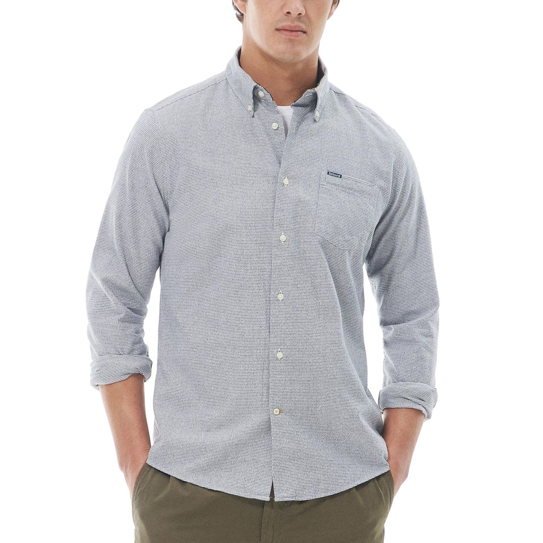 Barbour Men's Turner Tailored-Fit Micro-Houndstooth Button-Down Shirt