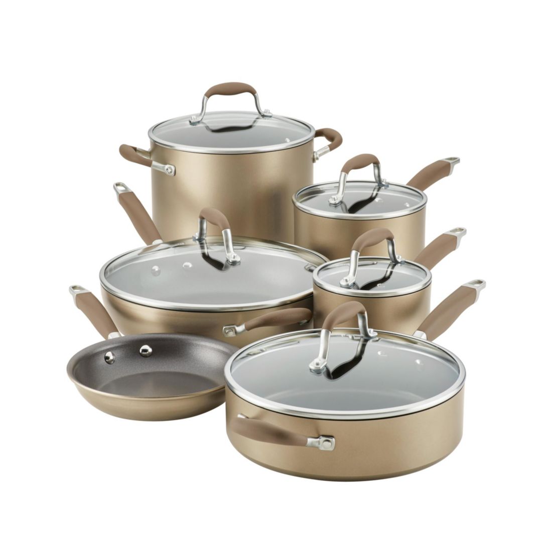 Anolon Advanced Home Hard-Anodized Nonstick Cookware Set, 11 Piece