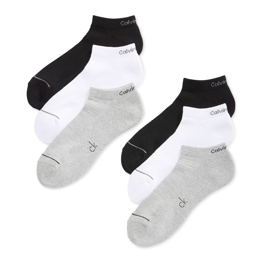Calvin Klein Six-Pack Athletic Stripe Ankle Socks