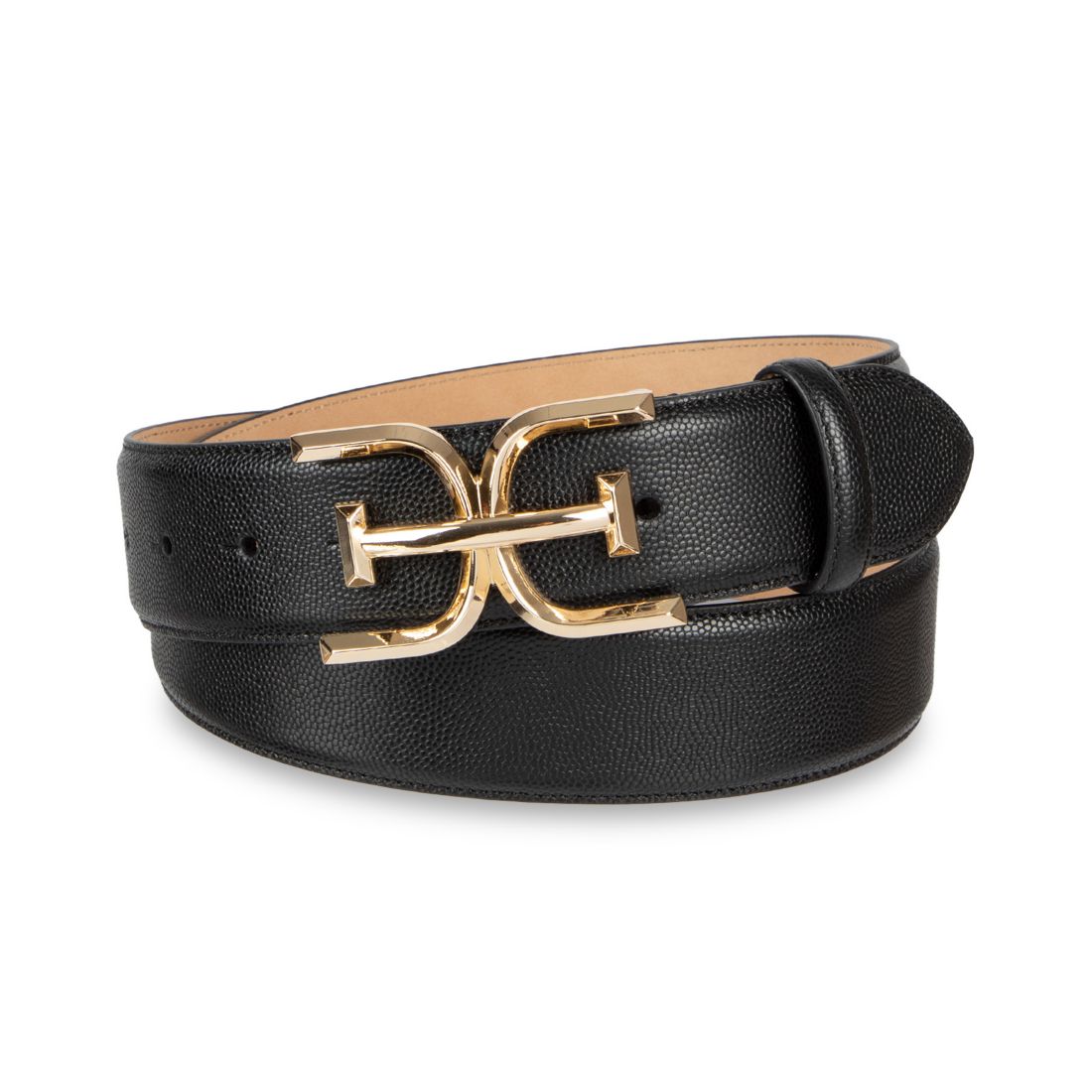 Sam Edelman Double-e Logo Plaque Belt