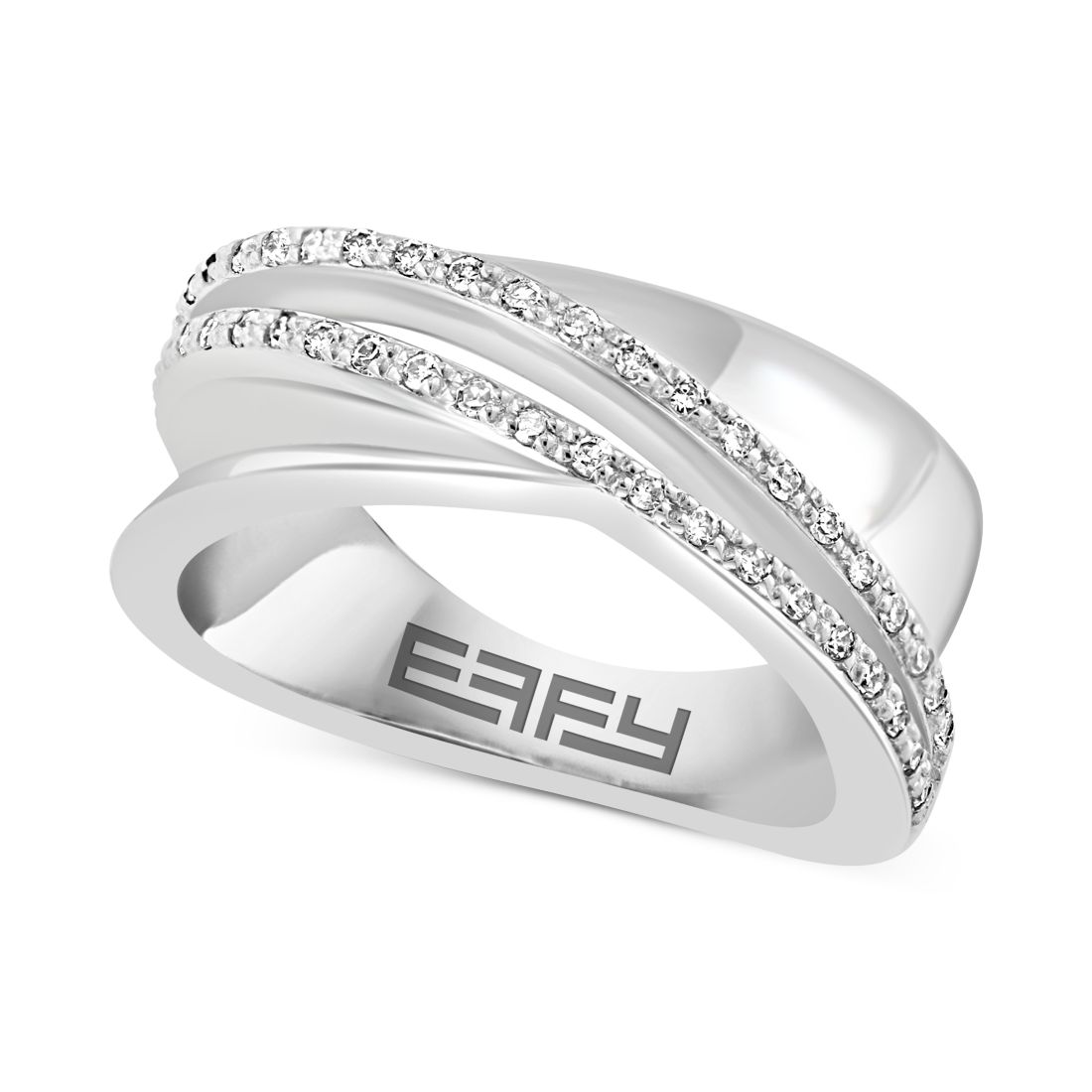 Effy Collection Effy Diamond Crossover Statement Ring (1/5 ct. t.w.) in Sterling Silver