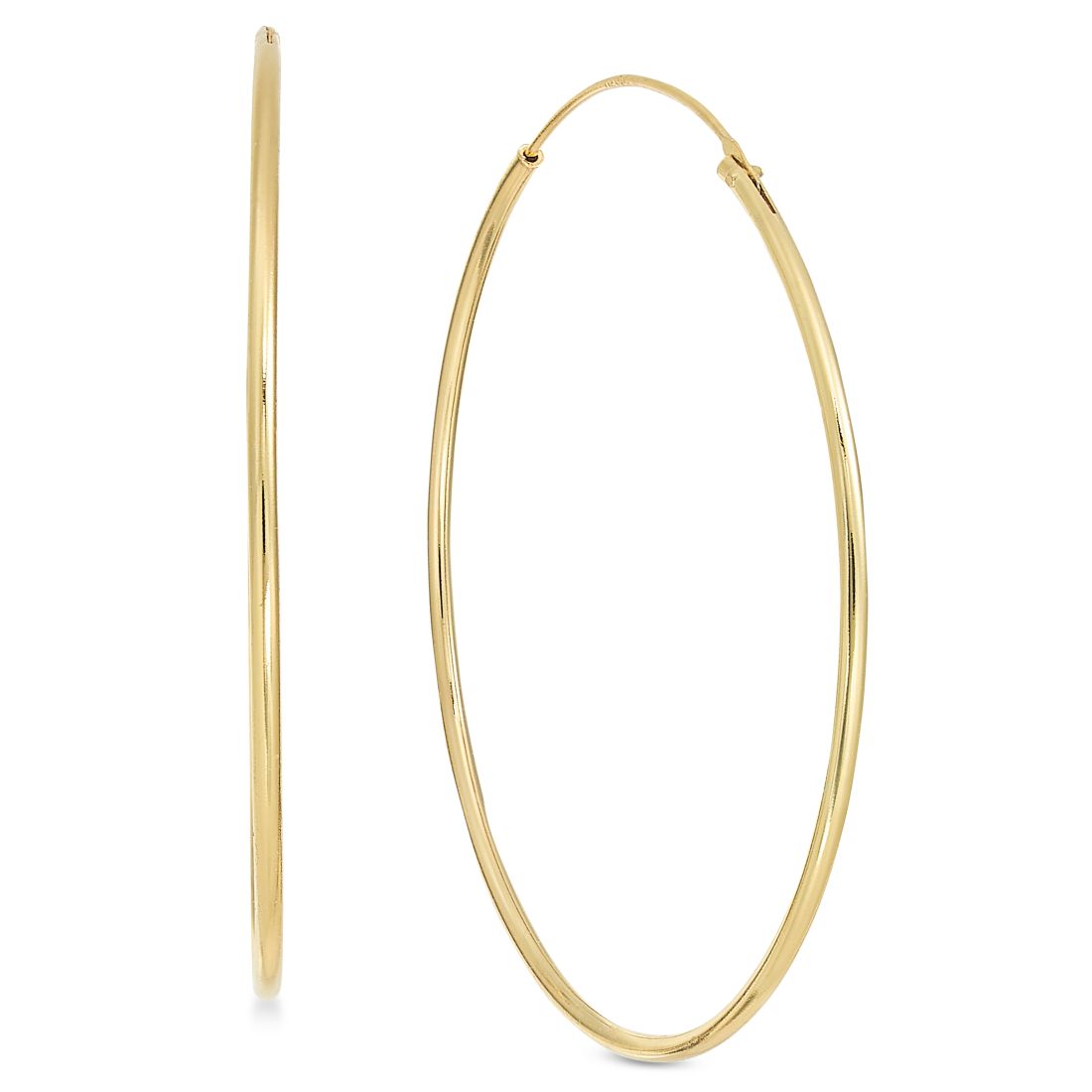 And Now This Large Silver Plated Endless Wire Medium Hoop Earrings