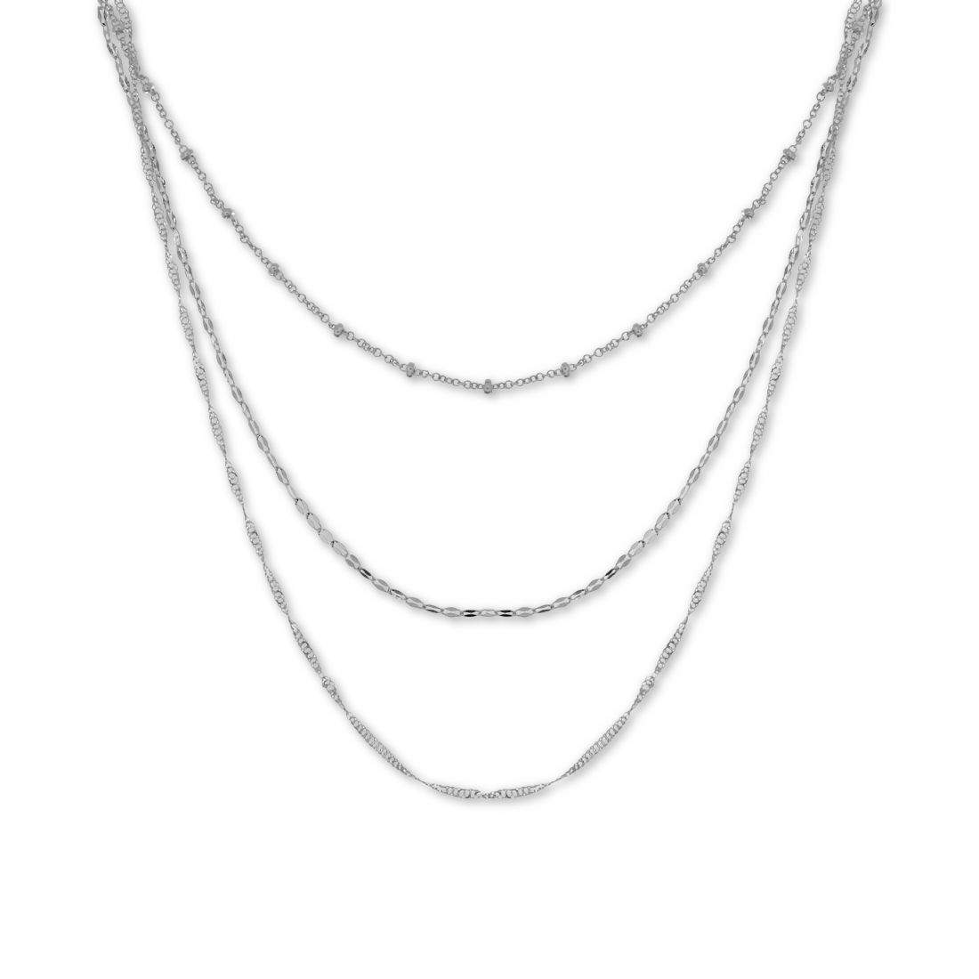 And Now This Silver Plated Multi-Chain 18" Layered Statement Necklace