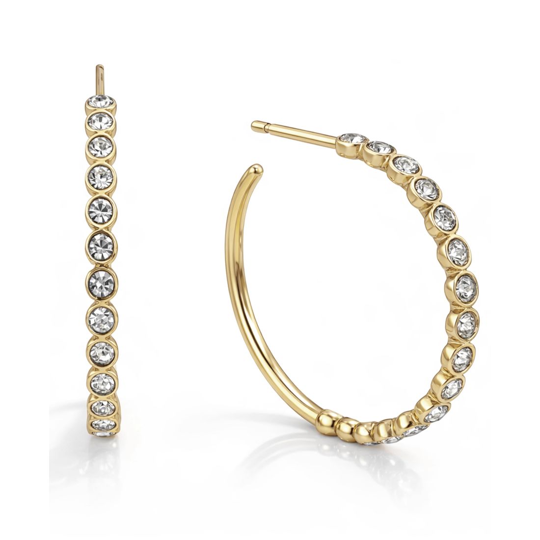 And Now This Crystal Post Hoop Earrings
