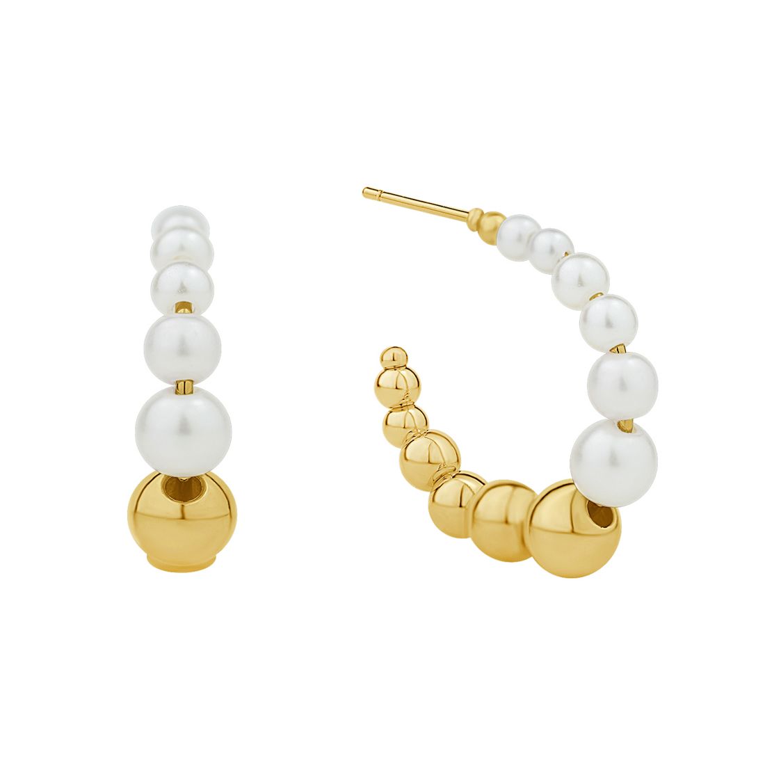 And Now This White Imitation Pearl Hoop Earring