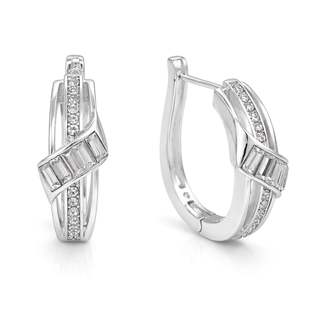 And Now This Crystal Hinged Hoop Earring