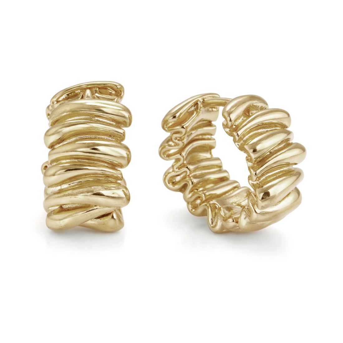 And Now This Rippled Hinged Hoop Earrings