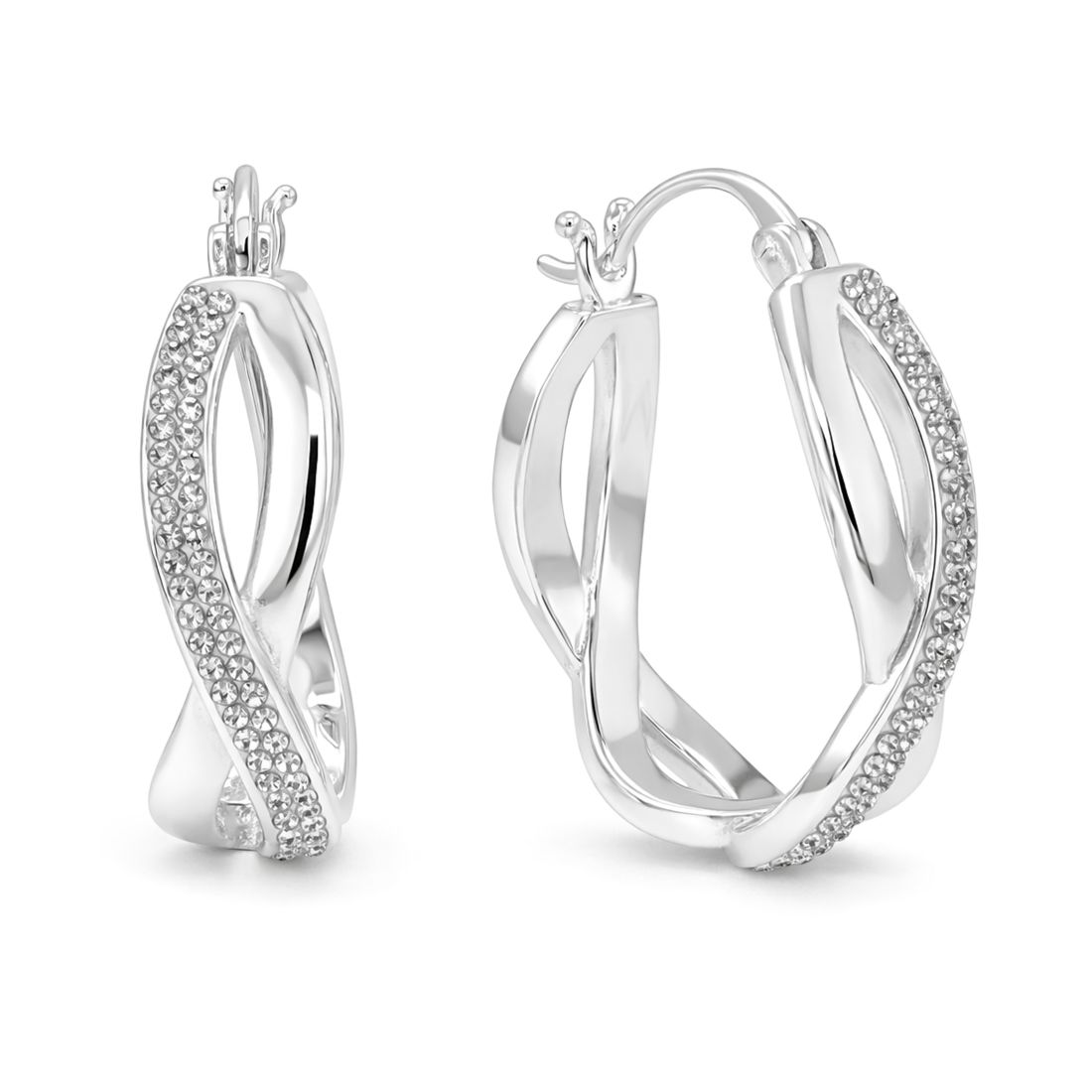 And Now This Crystal Infinity Hoop Earrings