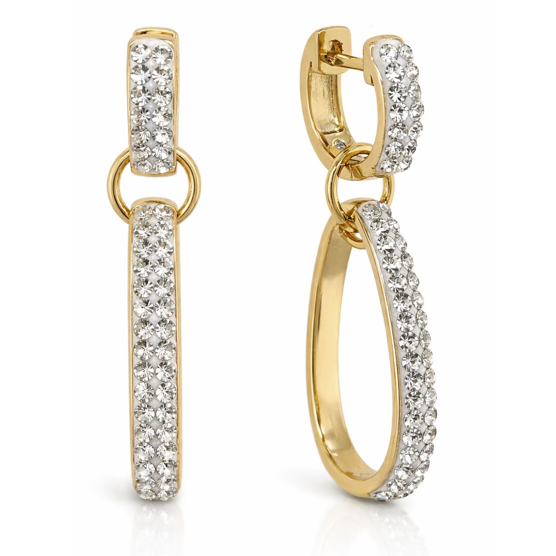 And Now This Crystal Drop Hinged Hoop Earrings
