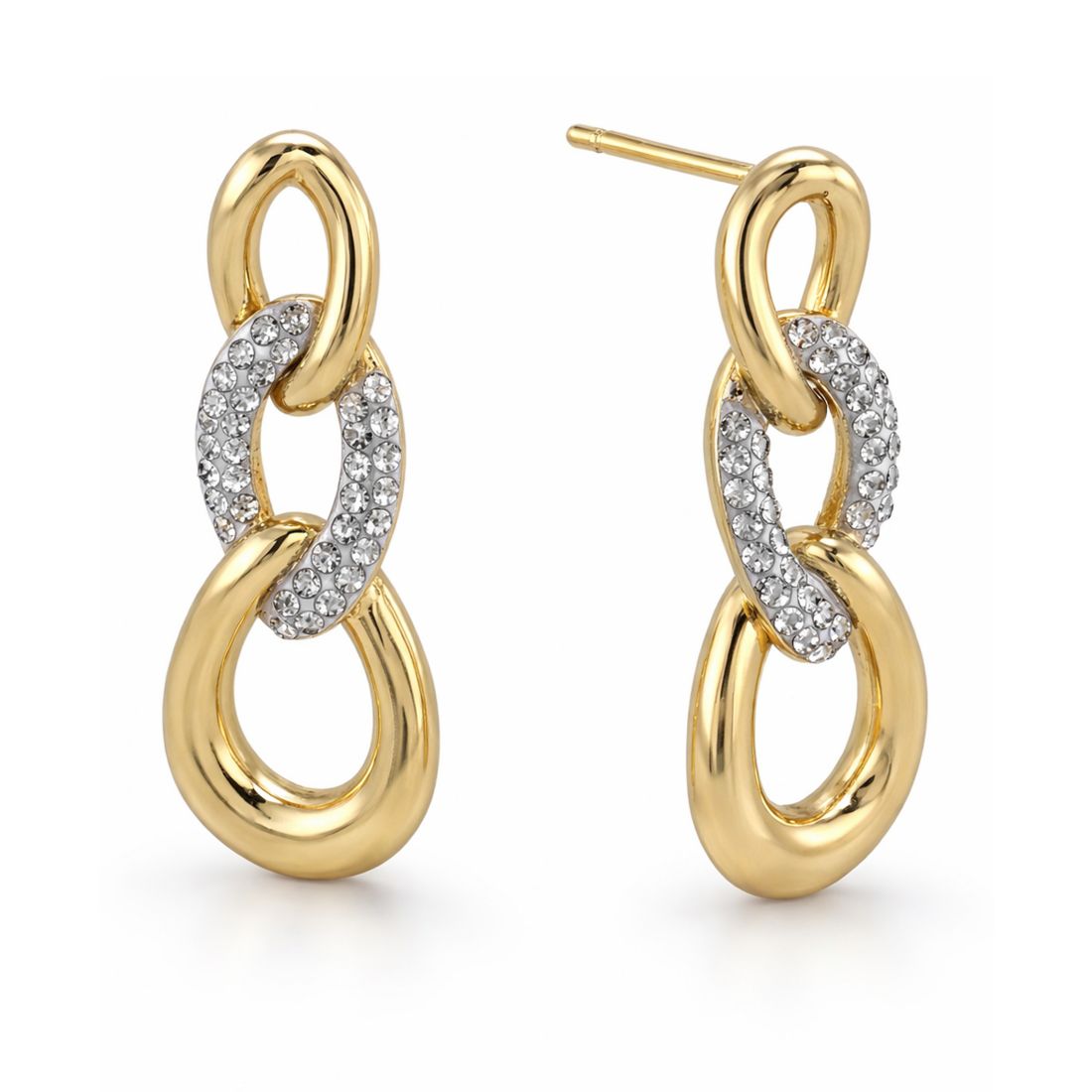 And Now This Crystal Link Drop Post Earrings