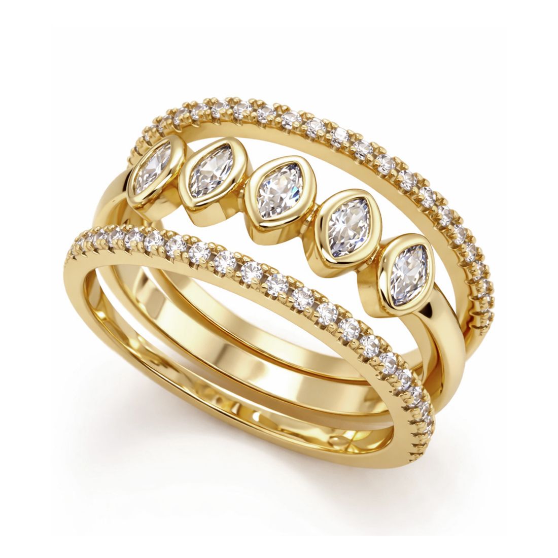 And Now This Cubic Zirconia Stack Ring