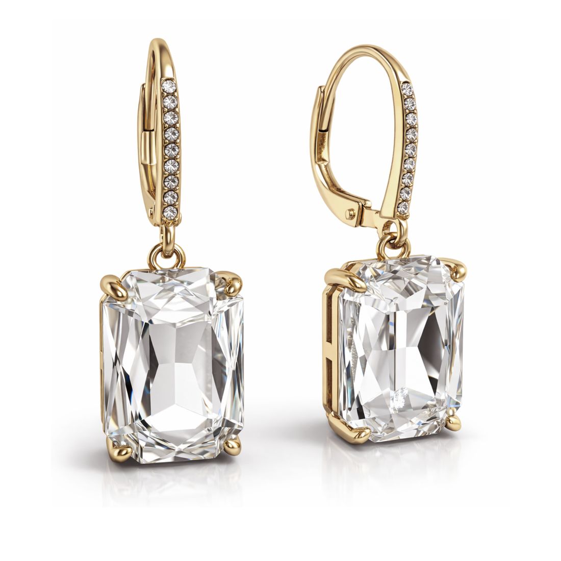 And Now This Clear Crystal Drop Leverback Earrings