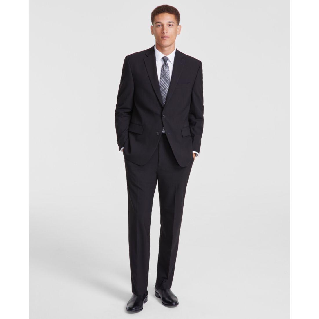 Perry Ellis Portfolio Perry Ellis Men's Modern-Fit Solid Nested Suit