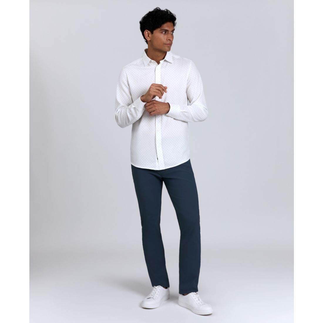 Kenneth Cole Men's Slim-Fit Performance Stretch Printed Button-Down Shirt