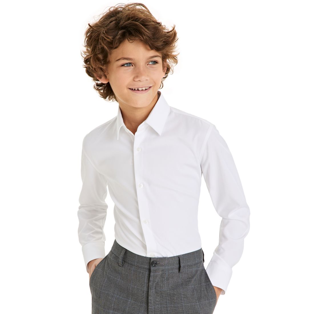 Michael Kors Big Boys Performance Stretch Button Down Dress Shirt