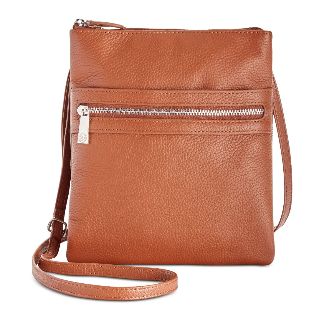 Giani Bernini Triple-Zip Pebble Leather Dasher Crossbody, Exclusively at Macy's