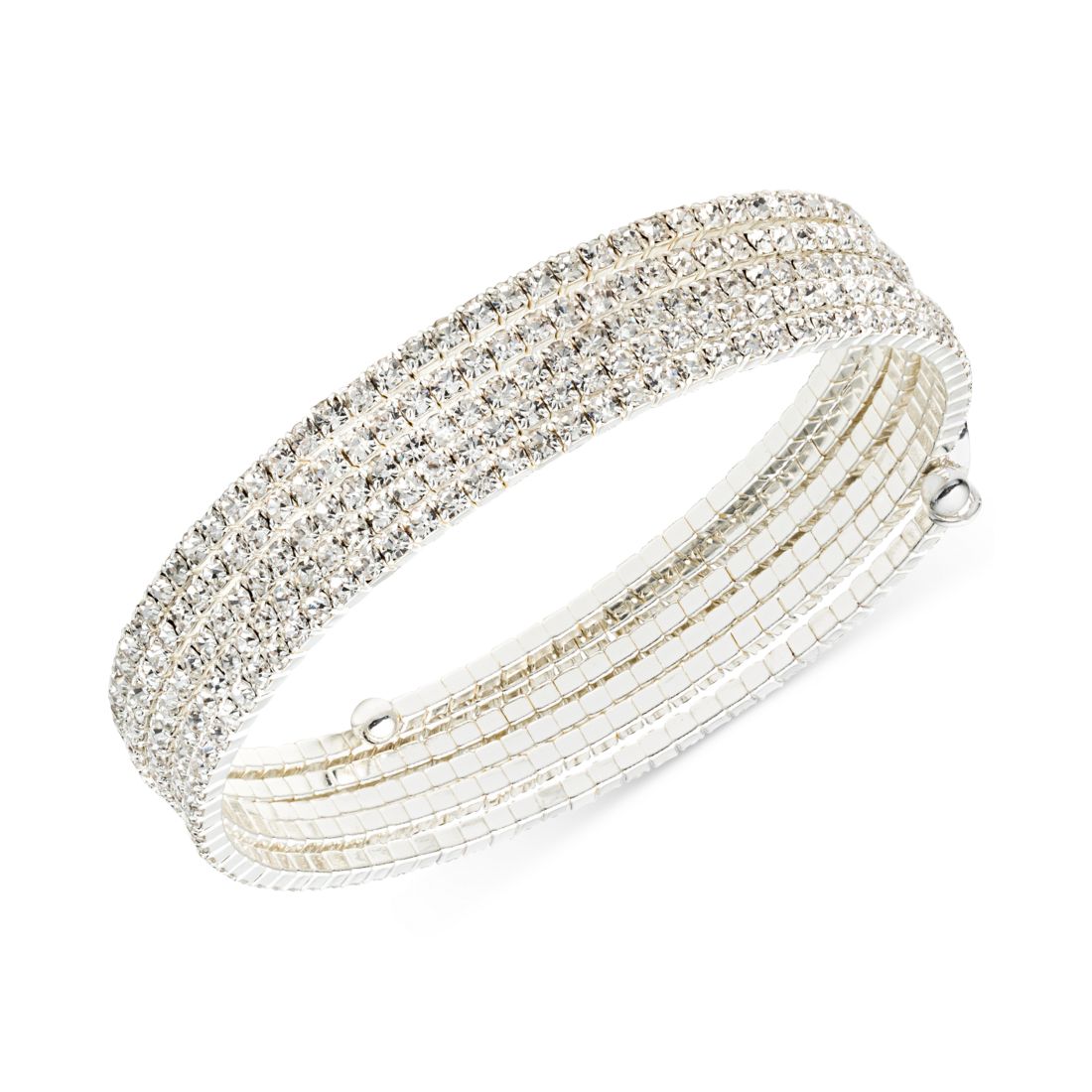 Anne Klein Multi-Row Rhinestone Flex Bracelet