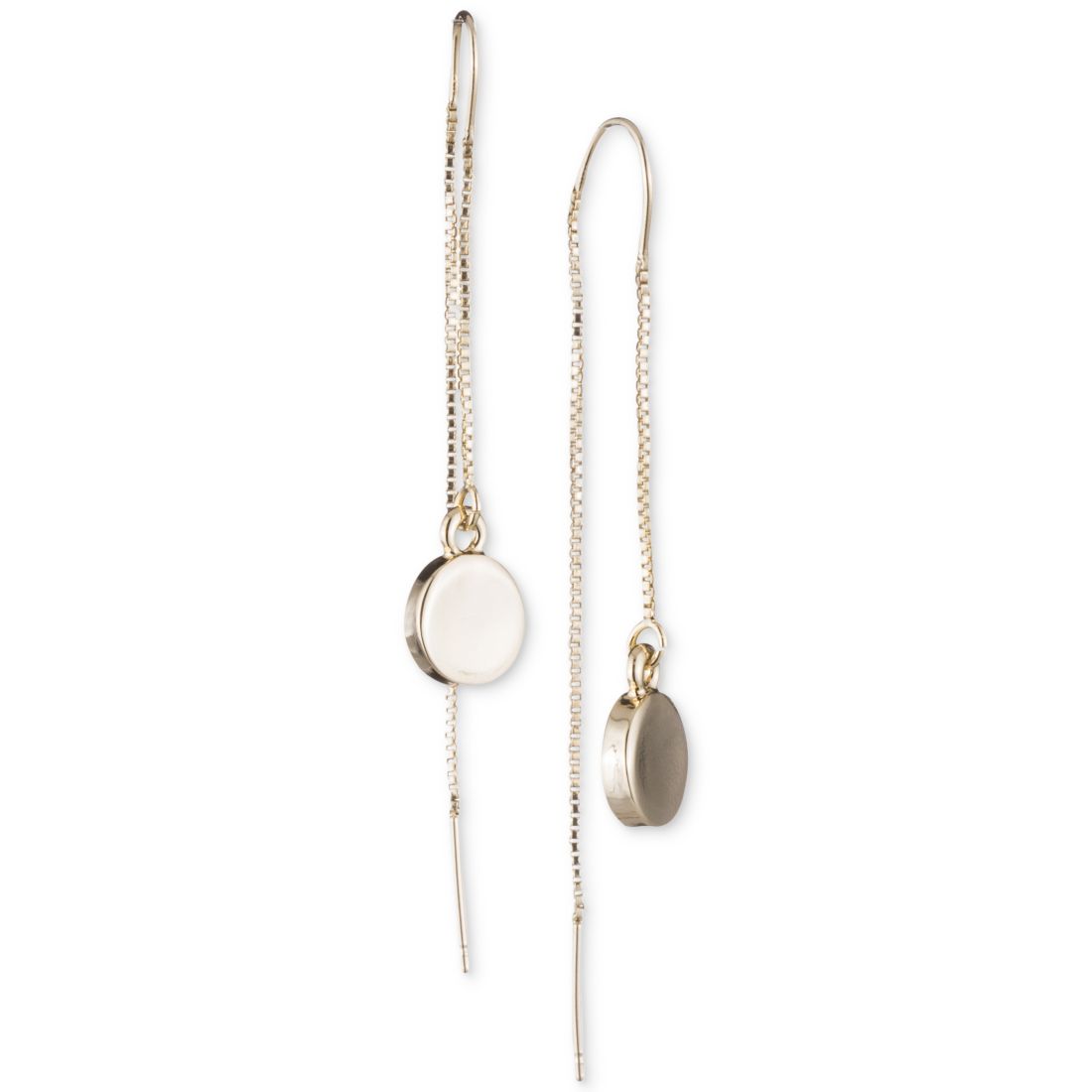 Dkny Gold-Tone Disc Threader Earrings
