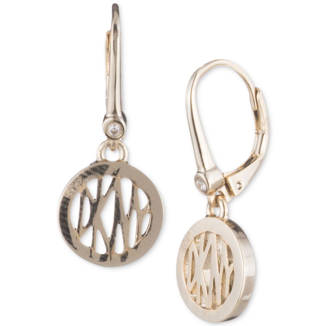 DKNY Logo Circle Drop Earrings