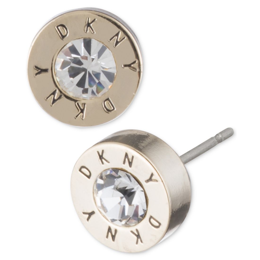 DKNY Logo Crystal Ring Stud Earrings